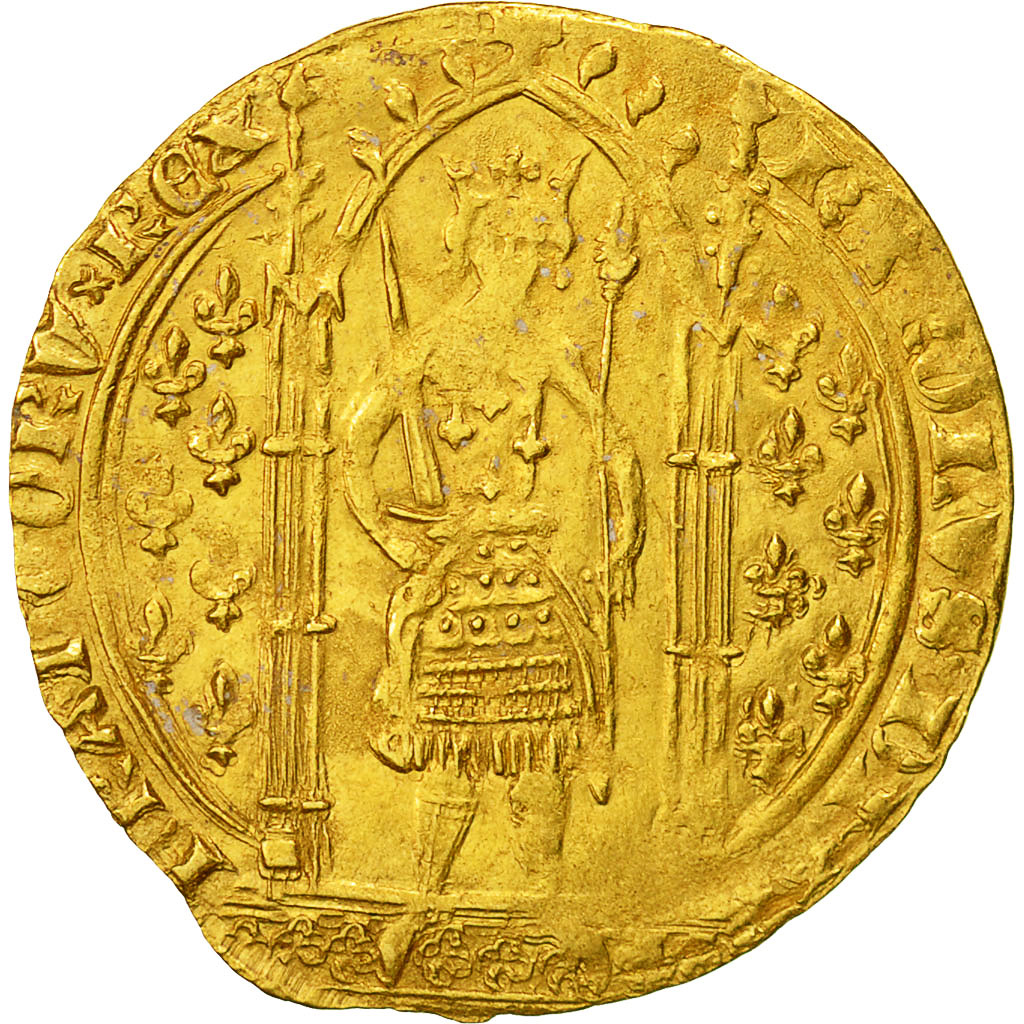 Moneda, Francia, Charles V, Franc à pied, MBC, Oro, Duplessy:360
