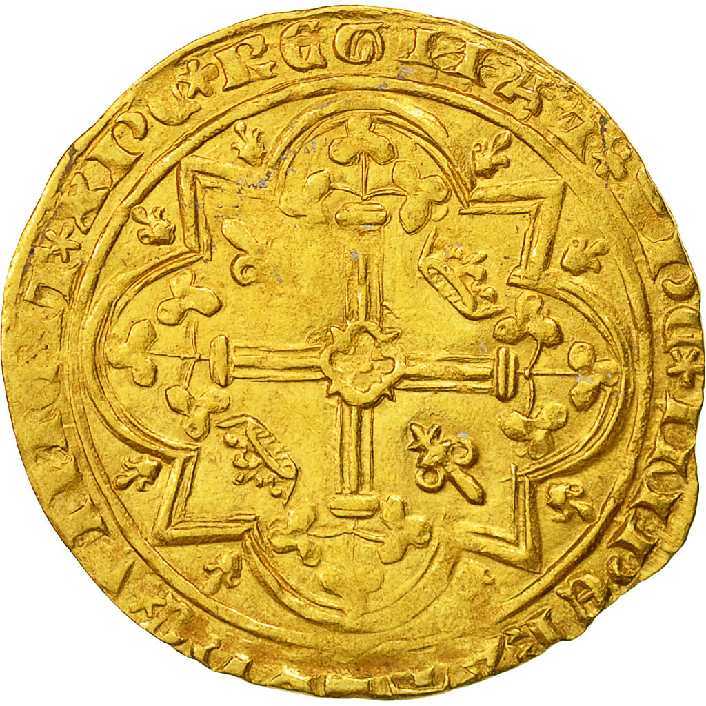 Moneda, Francia, Charles V, Franc à pied, MBC, Oro, Duplessy:360