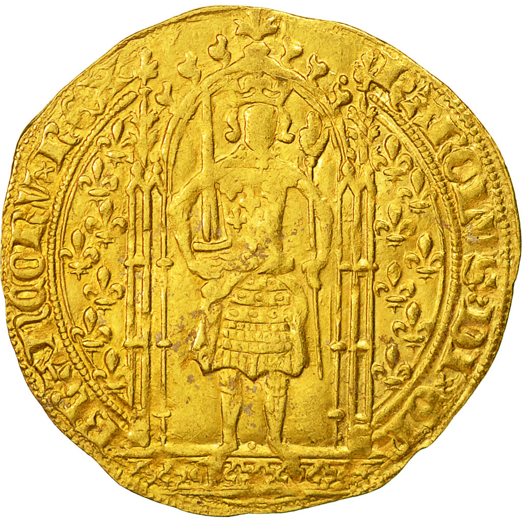 Coin, France, Charles V, Franc à pied, AU(50-53), Gold, Duplessy:360