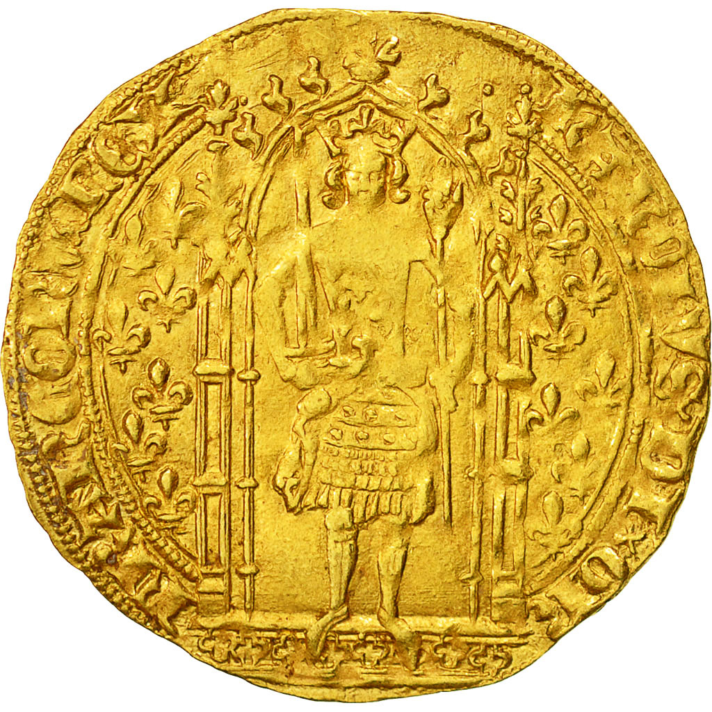 France, Charles V, Franc à pied, AU(50-53), Gold, Duplessy:360