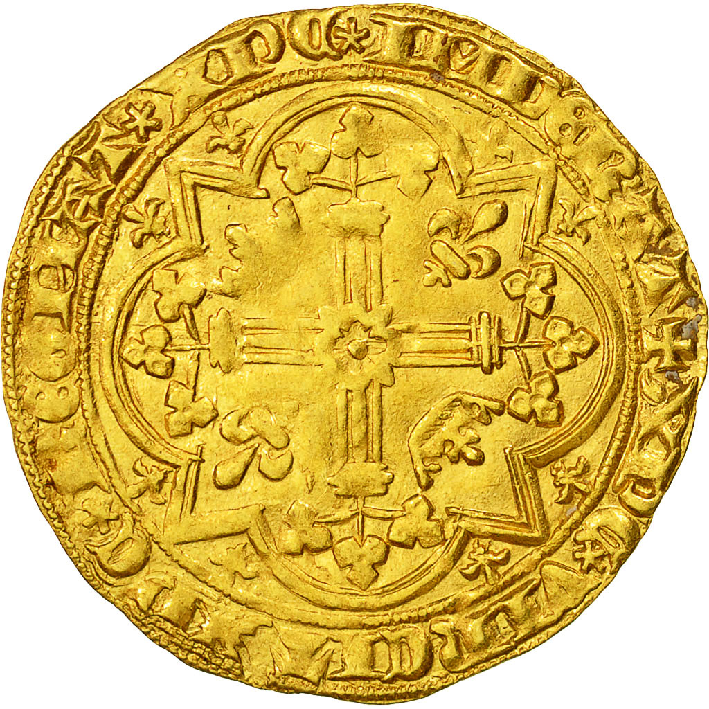 France, Charles V, Franc à pied, AU(50-53), Gold, Duplessy:360