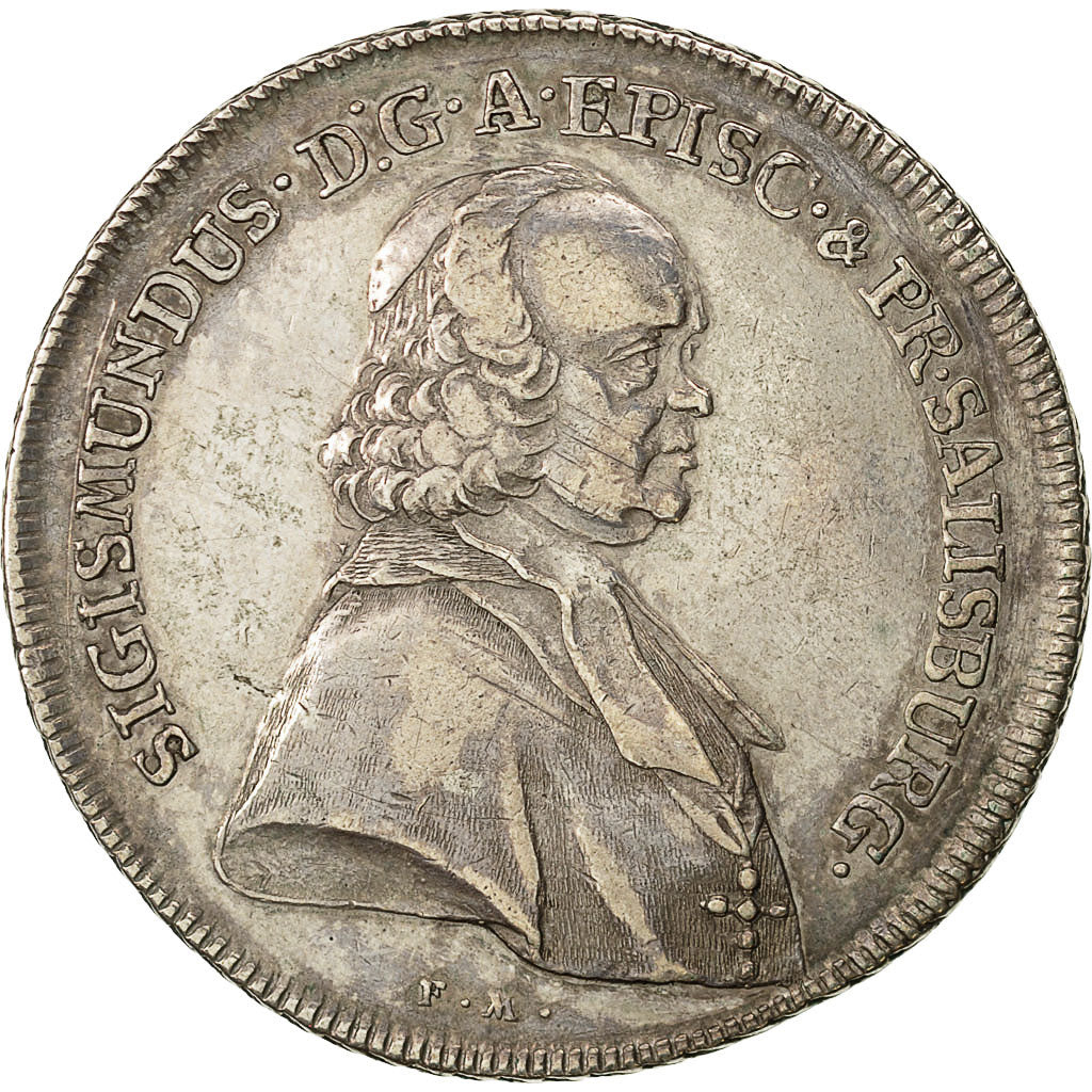 Munten, OOSTENRIJKSE STATEN, SALZBURG, Sigmund III, Thaler, 1757, ZF, Zilver