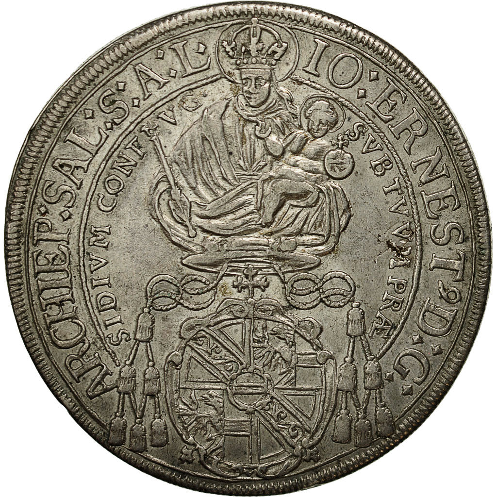 Monnaie, AUSTRIAN STATES, SALZBURG, Johann Ernst, Thaler, 1696, TTB+, Argent