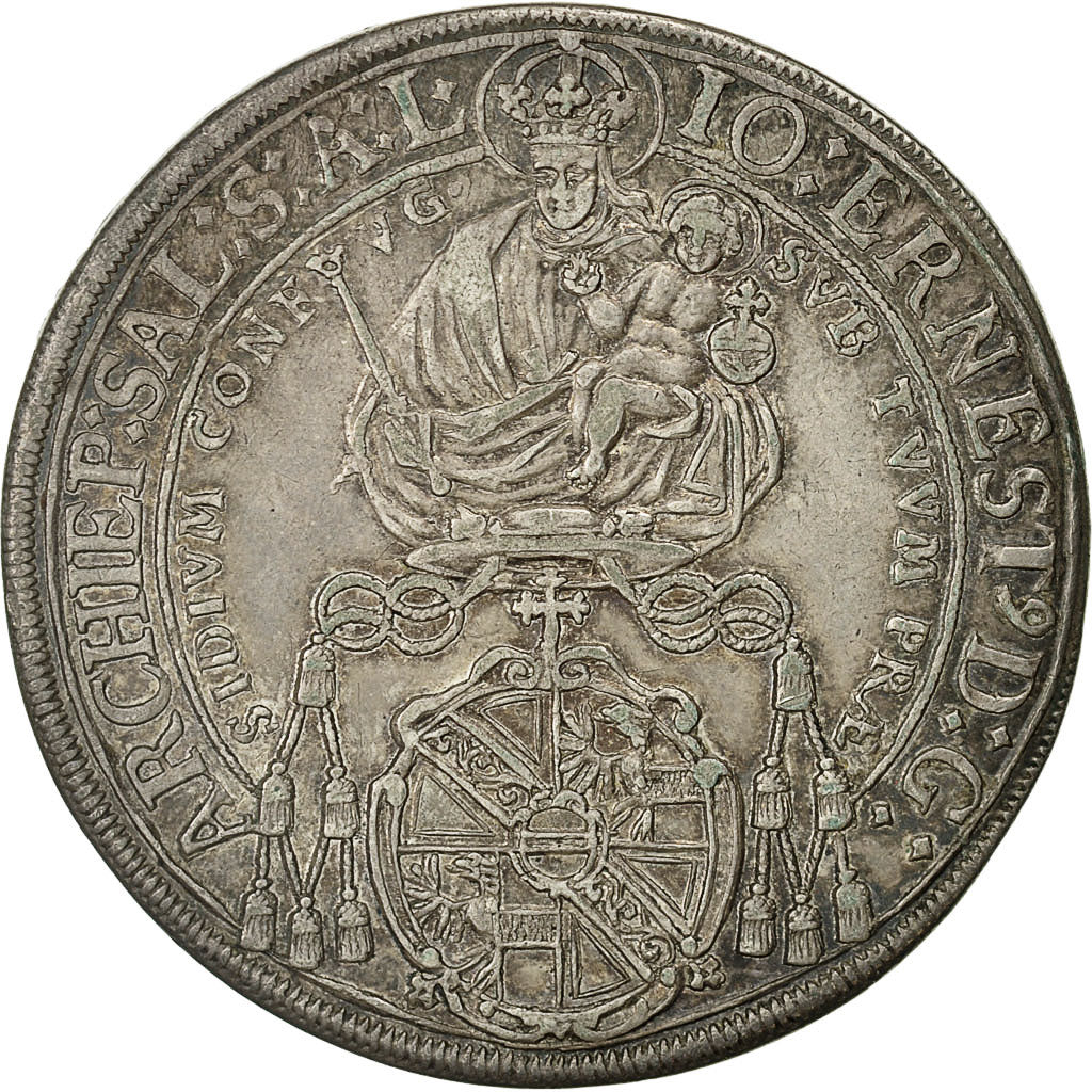 Coin, AUSTRIAN STATES, SALZBURG, Johann Ernst, Thaler, 1692, AU(55-58), Silver