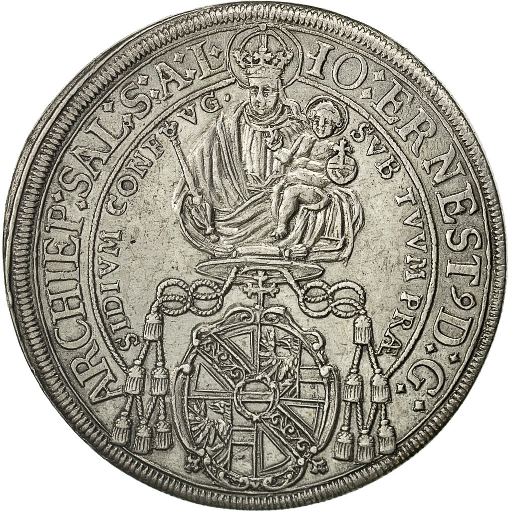 Coin, AUSTRIAN STATES, SALZBURG, Johann Ernst, Thaler, 1697, AU(50-53), Silver