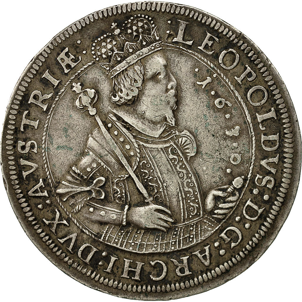 Coin, Austria, Leopold, Thaler, 1630, Hall, AU(50-53), Silver, KM:629.2