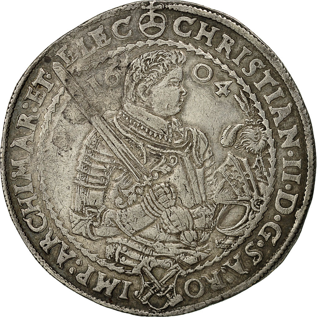 Deutsch Staaten, SAXONY-ALBERTINE, Christian II, Thaler, 1604, KM:16