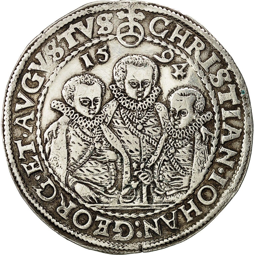 German States, SAXONY-ALBERTINE, Christian II, Thaler, 1594, KM:314