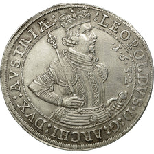 Austria, Leopold, Thaler, 1632, Hall, AU(50-53), Silver, KM:629.2
