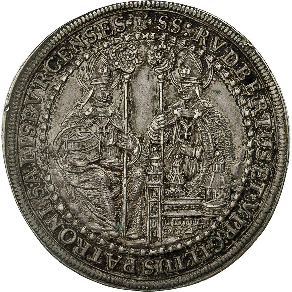 AUSTRIAN STATES, SALZBURG, Johann Ernst, 1/2 Thaler, 1694, AU(55-58), Silver