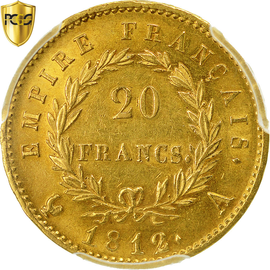 France, Napoléon I, 20 Francs, 1812, Paris, PCGS, MS62, MS(60-62), Gold