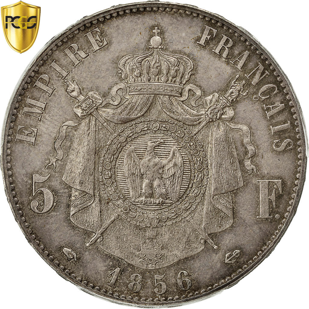 Coin, France, Napoleon III, Napoléon III, 5 Francs, 1856, Paris, PCGS, MS63