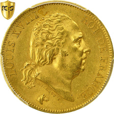 France, Louis XVIII, 40 Francs, 1818, Paris, PCGS, MS63, Gold, KM:713.1