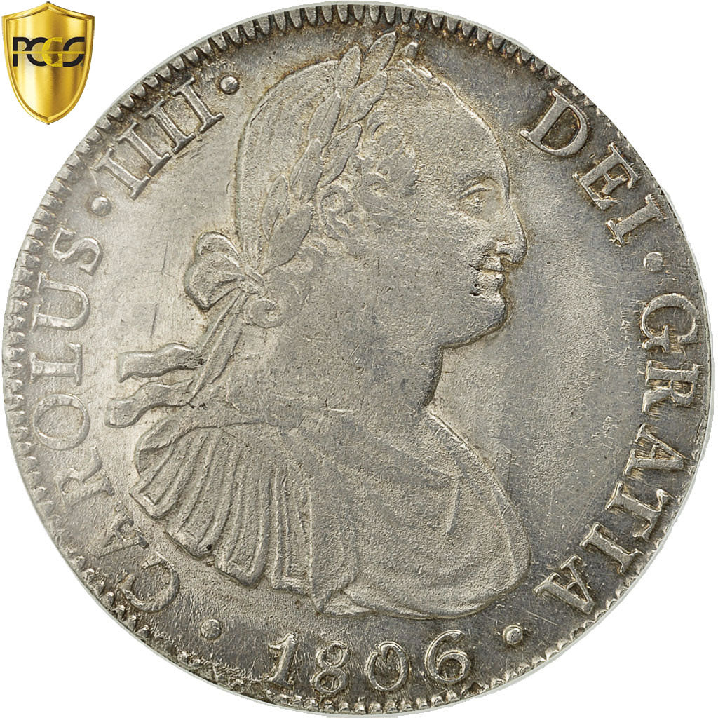 Coin, Mexico, Charles IV, 8 Reales, 1806, Mexico City, PCGS, Genuine, MS(60-62)