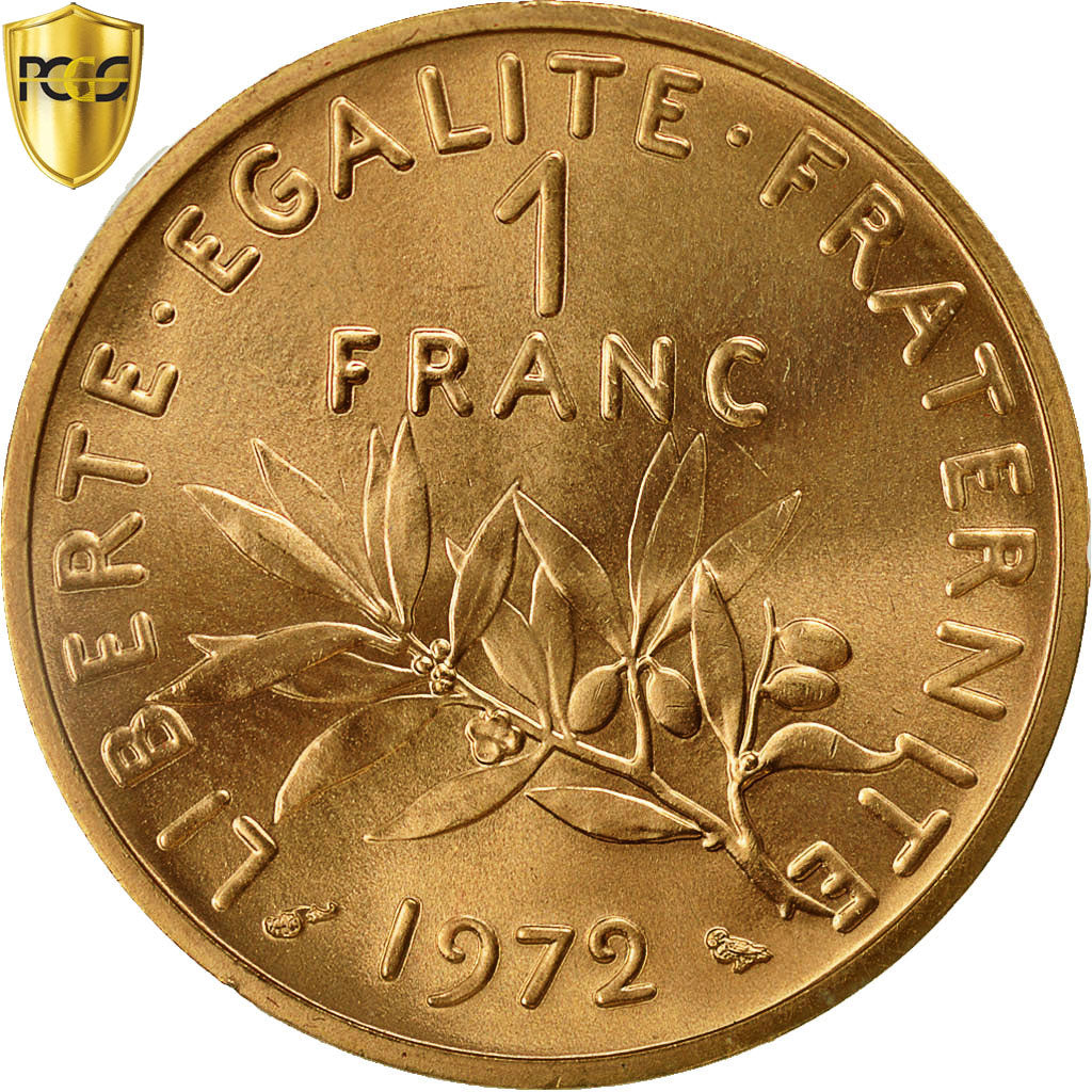 Moneta, Francja, Franc, 1972, Paris, PCGS, SP69, MS(65-70), Złoto, KM:P454