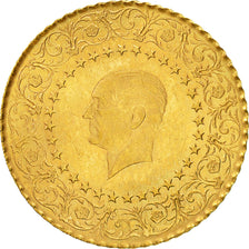 Turkey, 25 Kurush, 1968, MS(63), Gold, KM:870