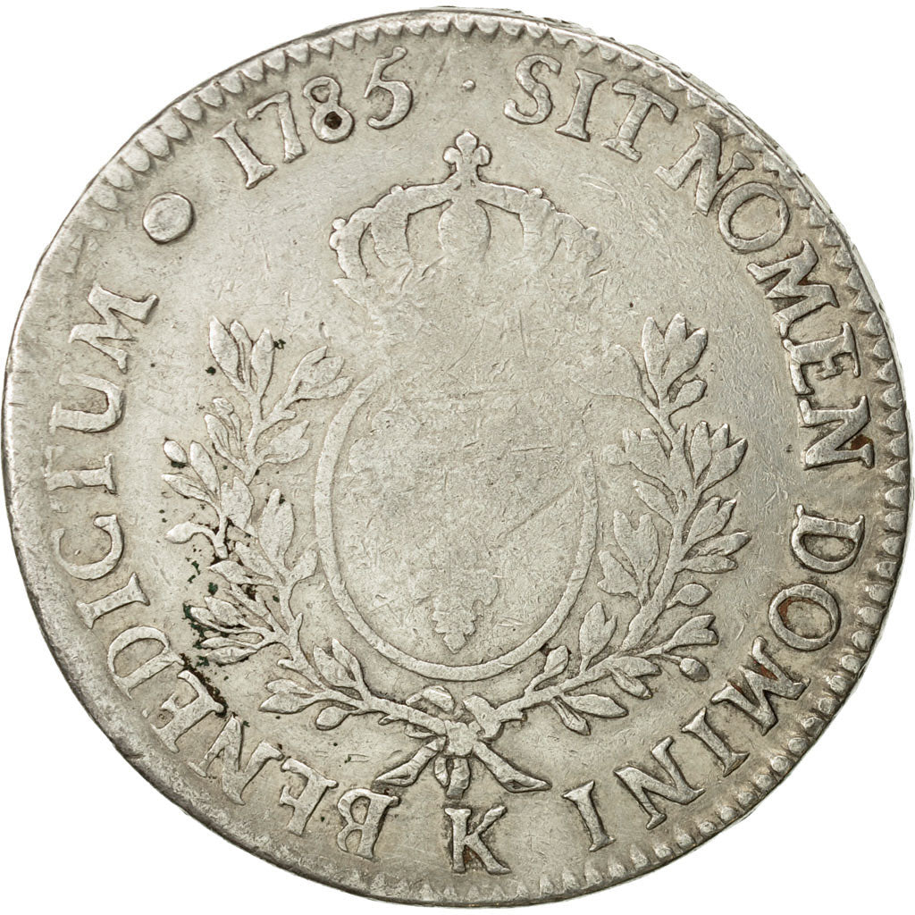 Francia, Louis XVI, Écu aux branches d'olivier, 1785, Bordeaux, BC+, KM:564