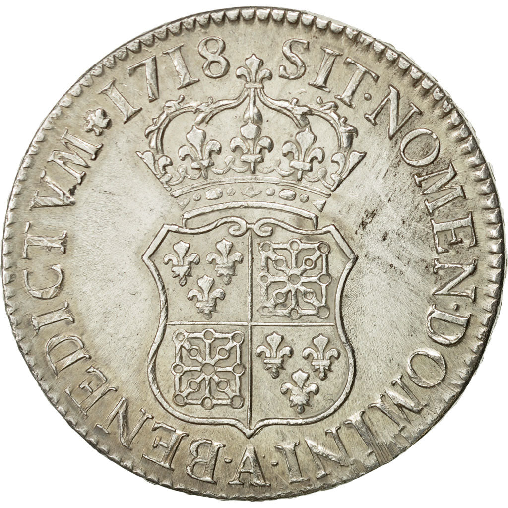 Coin, France, Louis XV, Écu de France-Navarre, Ecu, 1718, Paris, MS(60-62)