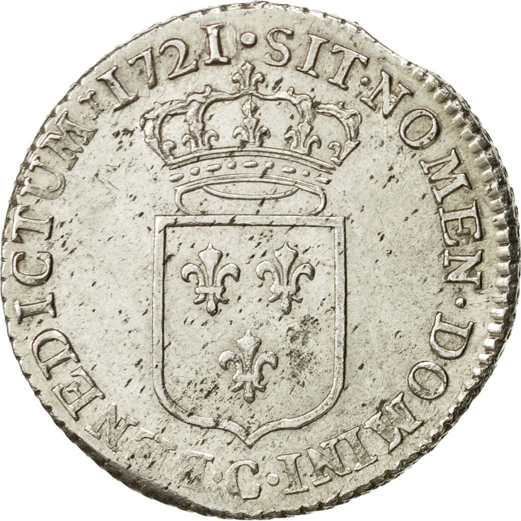 Monnaie, France, Louis XV, 1/3 Écu de France, 1/3 Ecu, 1721, Caen, SUP, Argent
