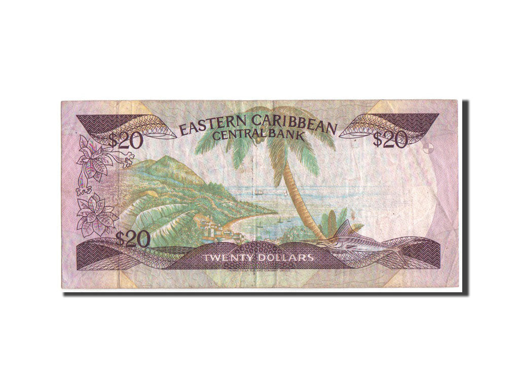 Stati dei Caraibi Orientali, 20 Dollars, Undated (1988-93), KM:24d1, MB+