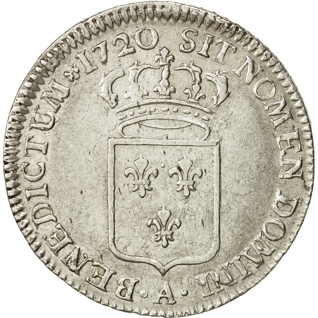 Coin, France, Louis XV, 1/3 Écu de France, 1/3 Ecu, 1720, Paris, AU(50-53)
