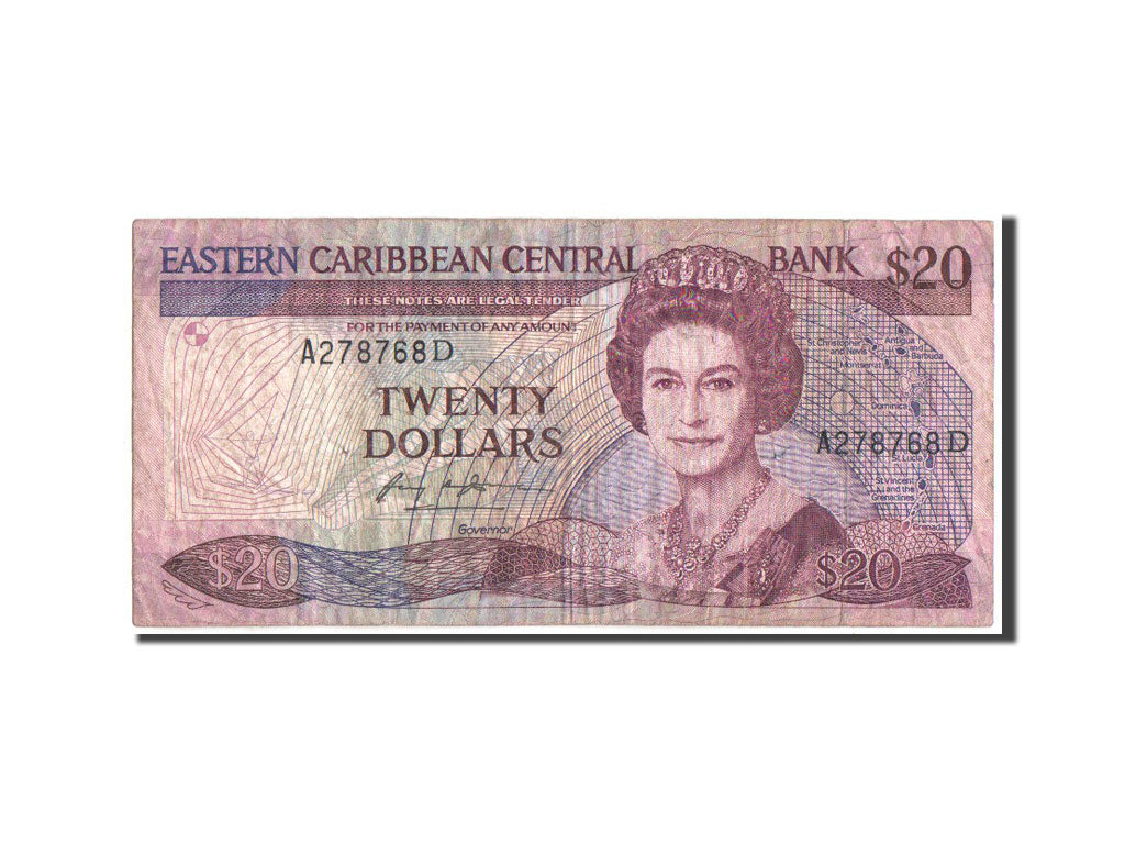 East Caribbean States, Dominica, 20 Dollars, Undated (1988-93), KM:24d1