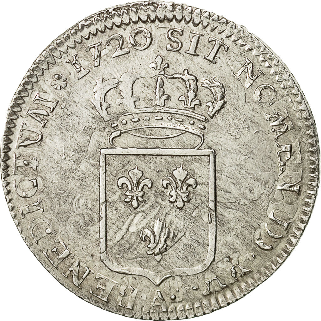 Moneta, Francia, Louis XV, 1/3 Écu de France, 1/3 Ecu, 1720, Paris, BB