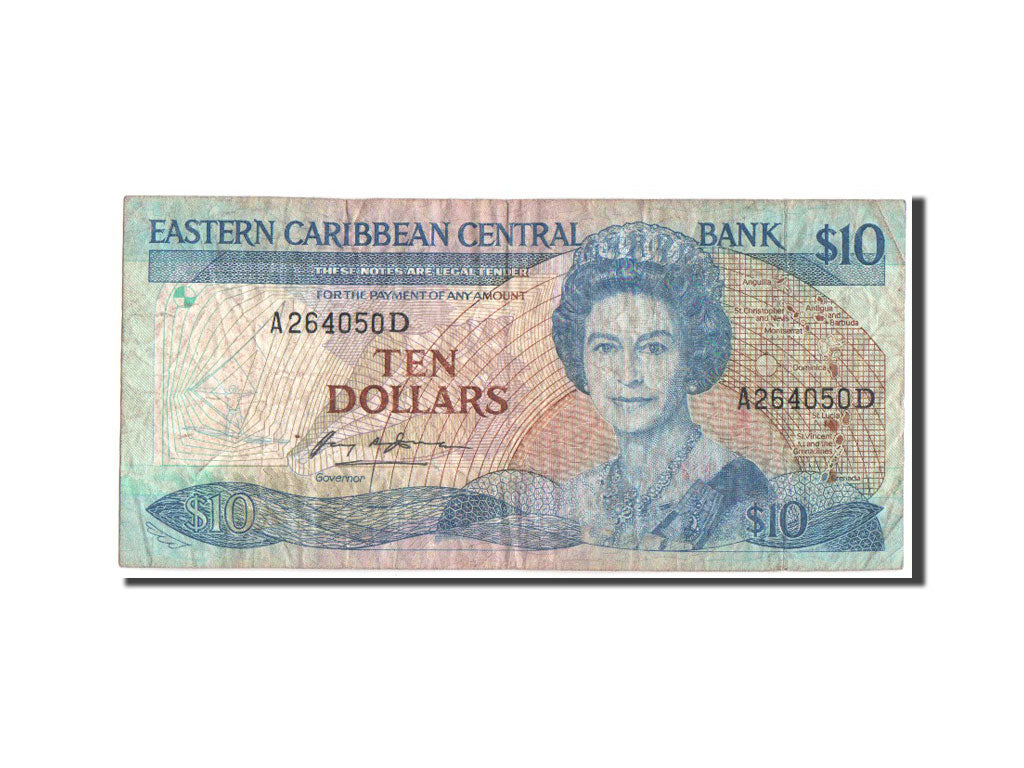 Etats des caraibes orientales, Dominica, 10 Dollars, ND (1988-93), KM:23d1