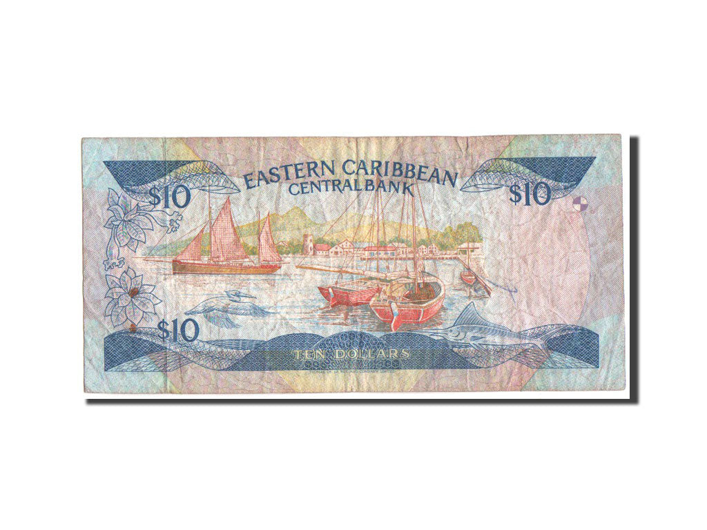Etats des caraibes orientales, Dominica, 10 Dollars, ND (1988-93), KM:23d1