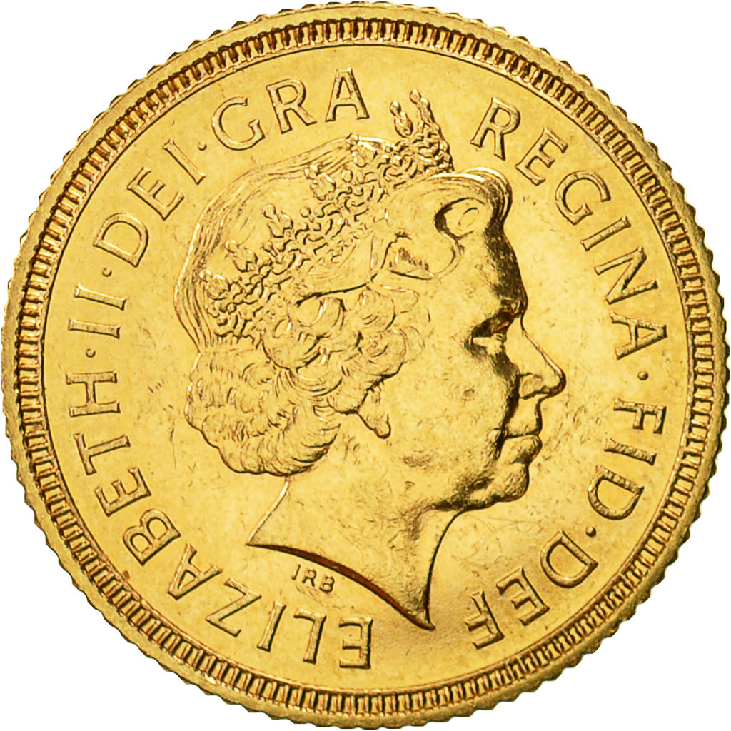 Great Britain, Elizabeth II, 1/2 Sovereign, 2000, AU(55-58), Gold, KM:1001