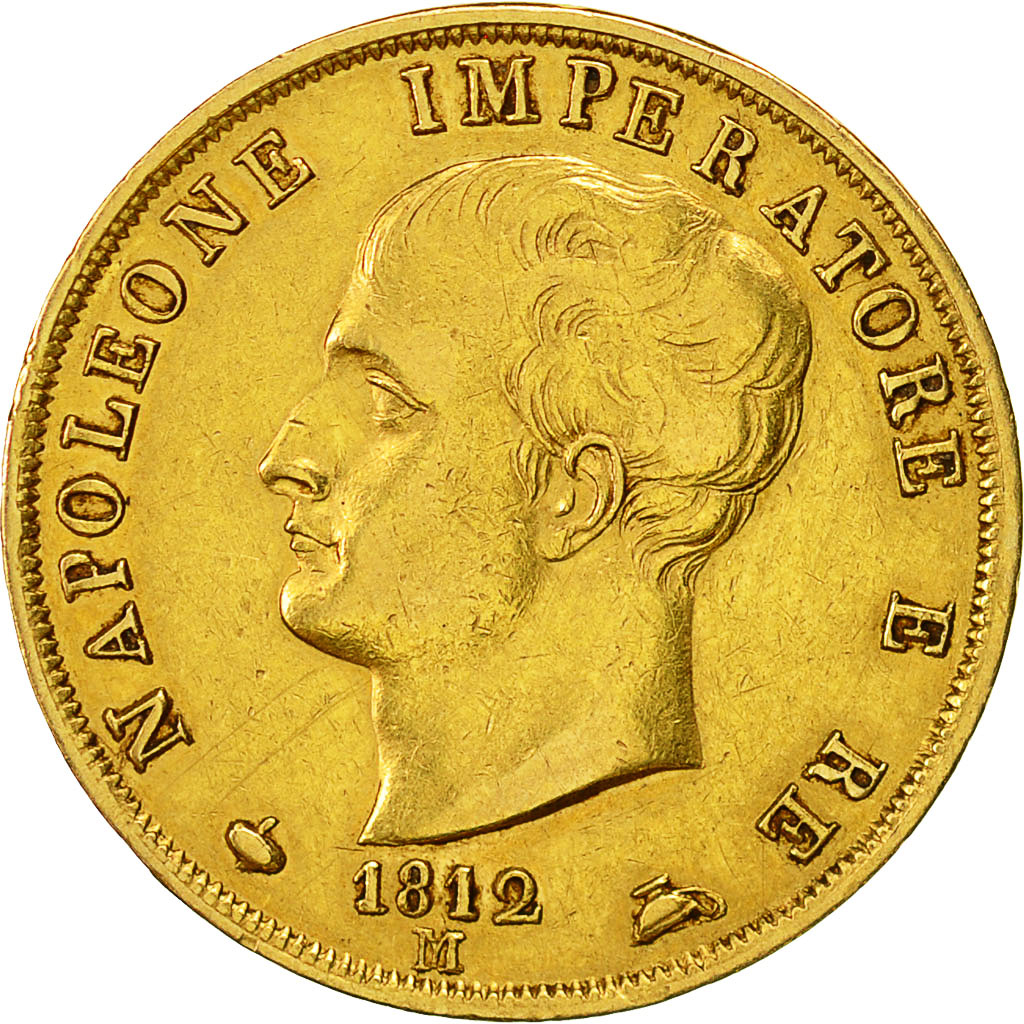 Moneta, STATI ITALIANI, KINGDOM OF NAPOLEON, Napoleon I, 40 Lire, 1812, Milan