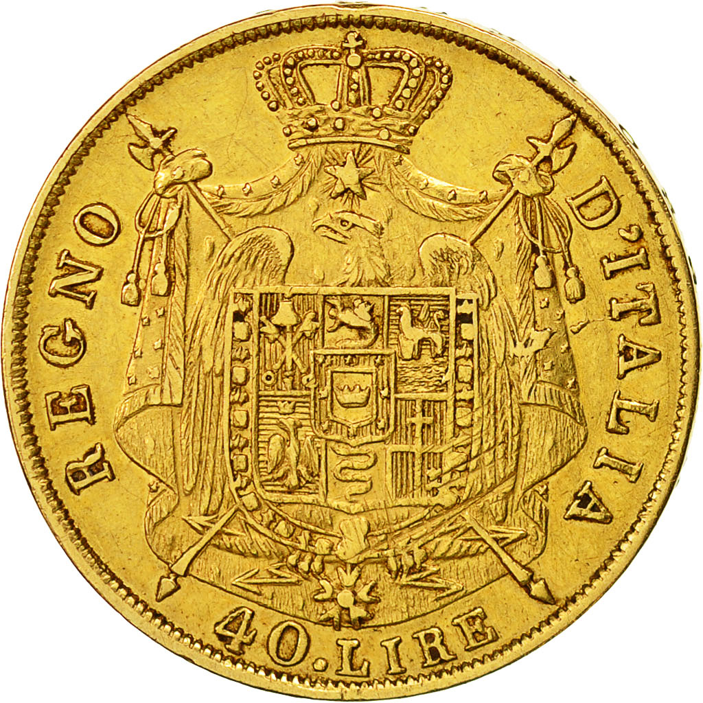 Moneta, STATI ITALIANI, KINGDOM OF NAPOLEON, Napoleon I, 40 Lire, 1812, Milan