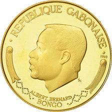 Coin, Gabon, Albert Bernard Bongo, 3000 Francs, 1969, MS(63), Gold, KM:7