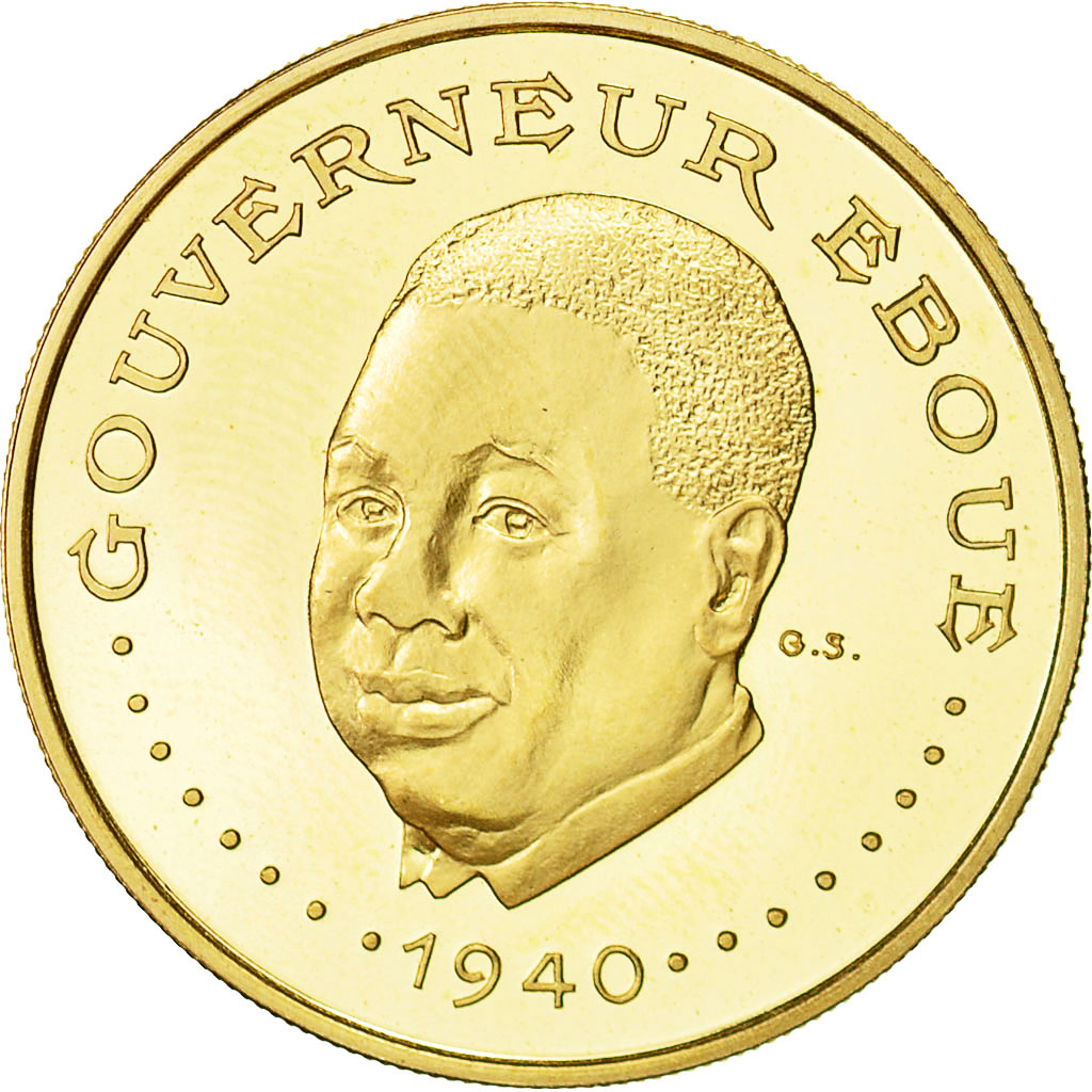 Chad, Eboué, 3000 Francs, Undated (1970), Paris, MS(63), Gold, KM:9