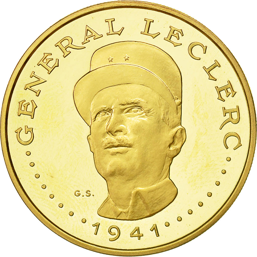 Coin, Chad, Général Leclerc, 5000 Francs, Undated (1970), Paris, MS(63), Gold