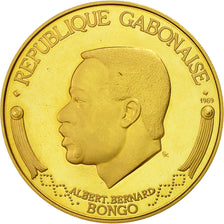 Gabon, Albert Bernard Bongo, 10000 Francs, 1969, AU(55-58), Gold, KM:9