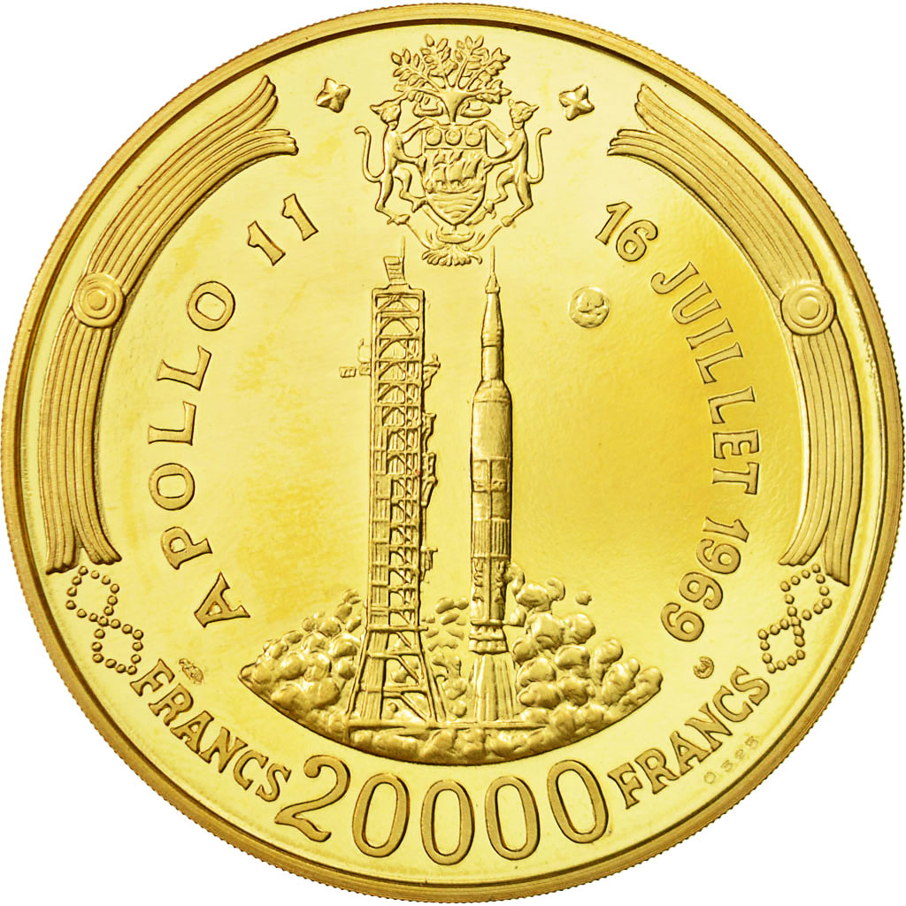 Monnaie, Gabon, Albert Bernard Bongo, 20000 Francs, 1969, SPL, Or, KM:10