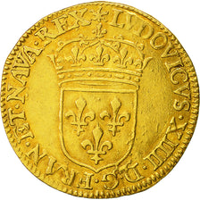 Moneta, Francia, Louis XIV, Écu d'or, Ecu d'or, 1643, Paris, BB+, Oro