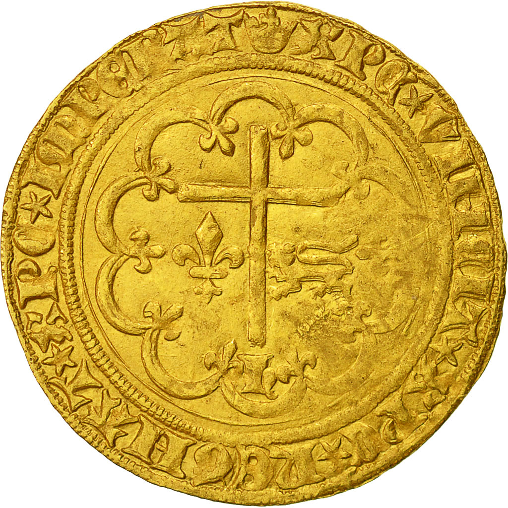 Monnaie, France, Henri VI de Lancastre, Salut d'or, Paris, TB+, Or