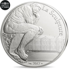Coin, France, Monnaie de Paris, 10 Euro, Auguste Rodin, 2017, MS(65-70), Silver