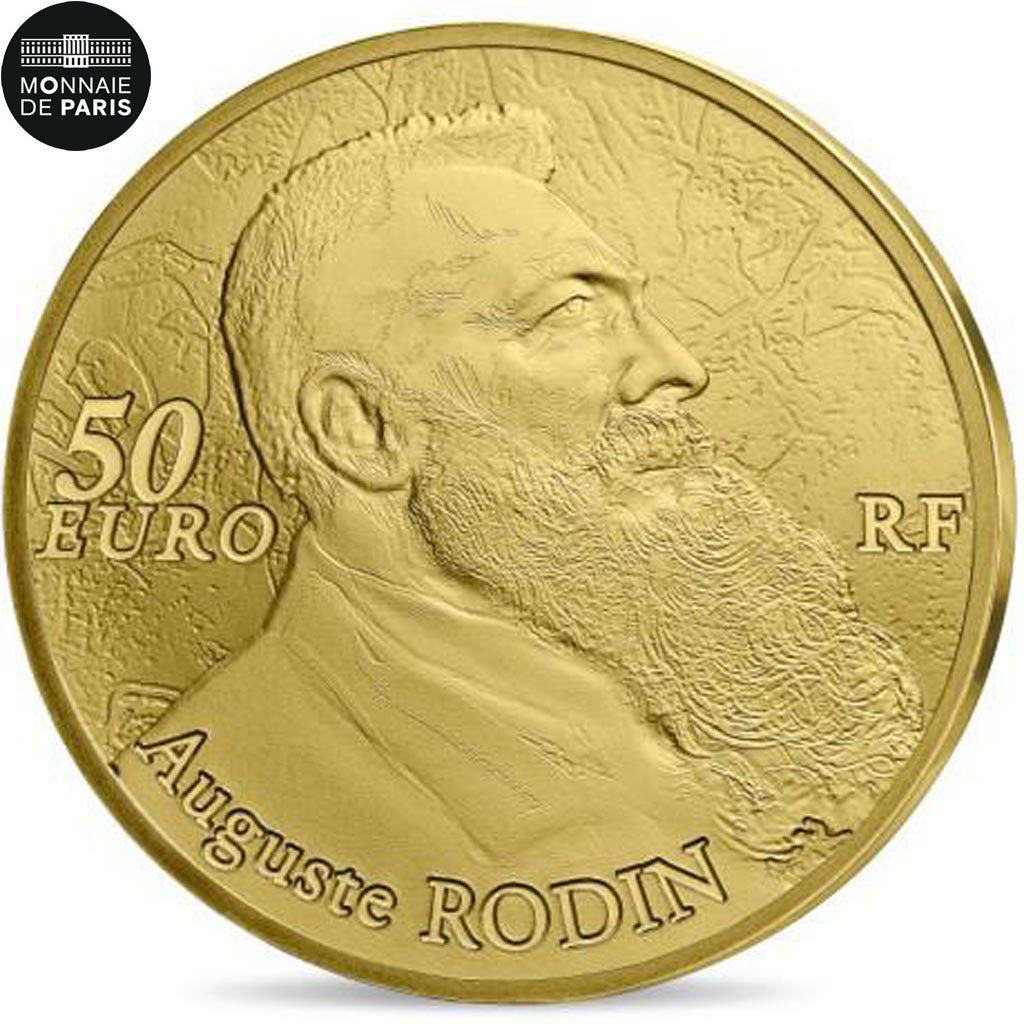 Monnaie, France, Monnaie de Paris, 50 Euro, Auguste Rodin, 2017, FDC, Or