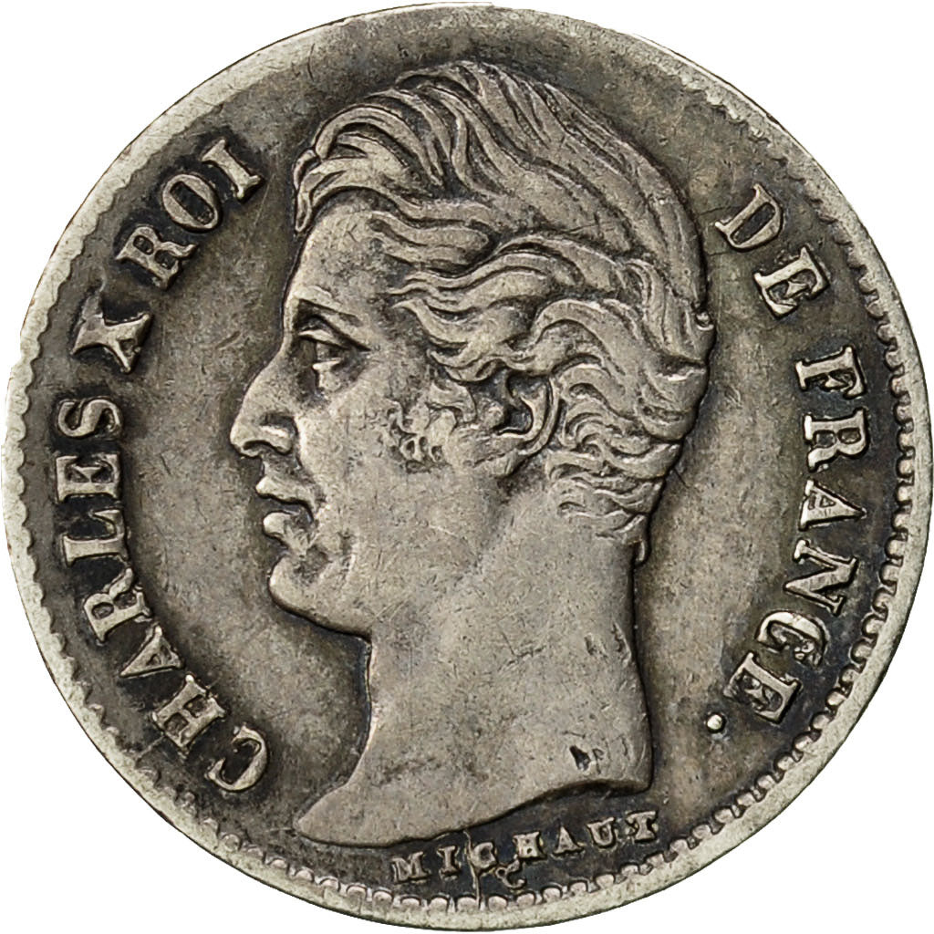 Moneta, Francja, Charles X, 1/4 Franc, 1829, Rouen, AU(50-53), Srebro, KM:722.2