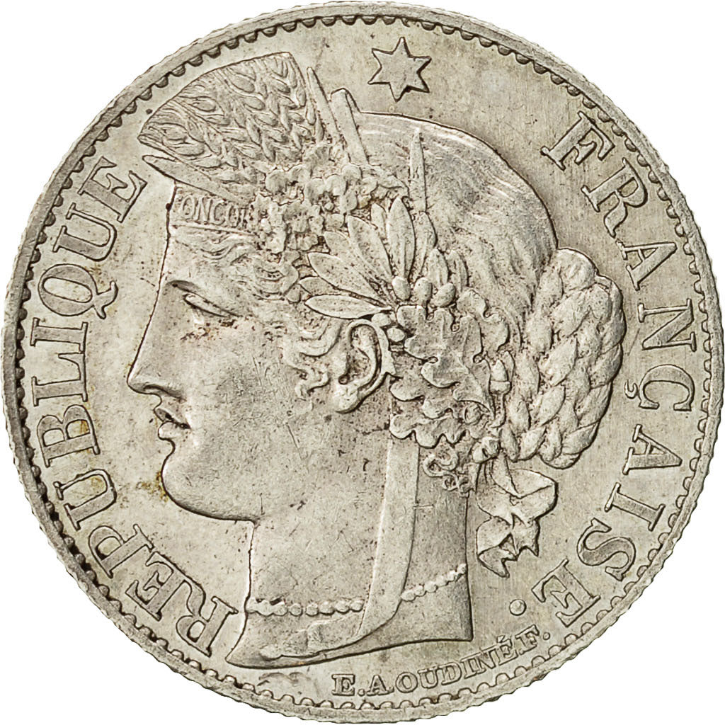 France, Cérès, 50 Centimes, 1881, Paris, AU(55-58), Silver, KM:834.1