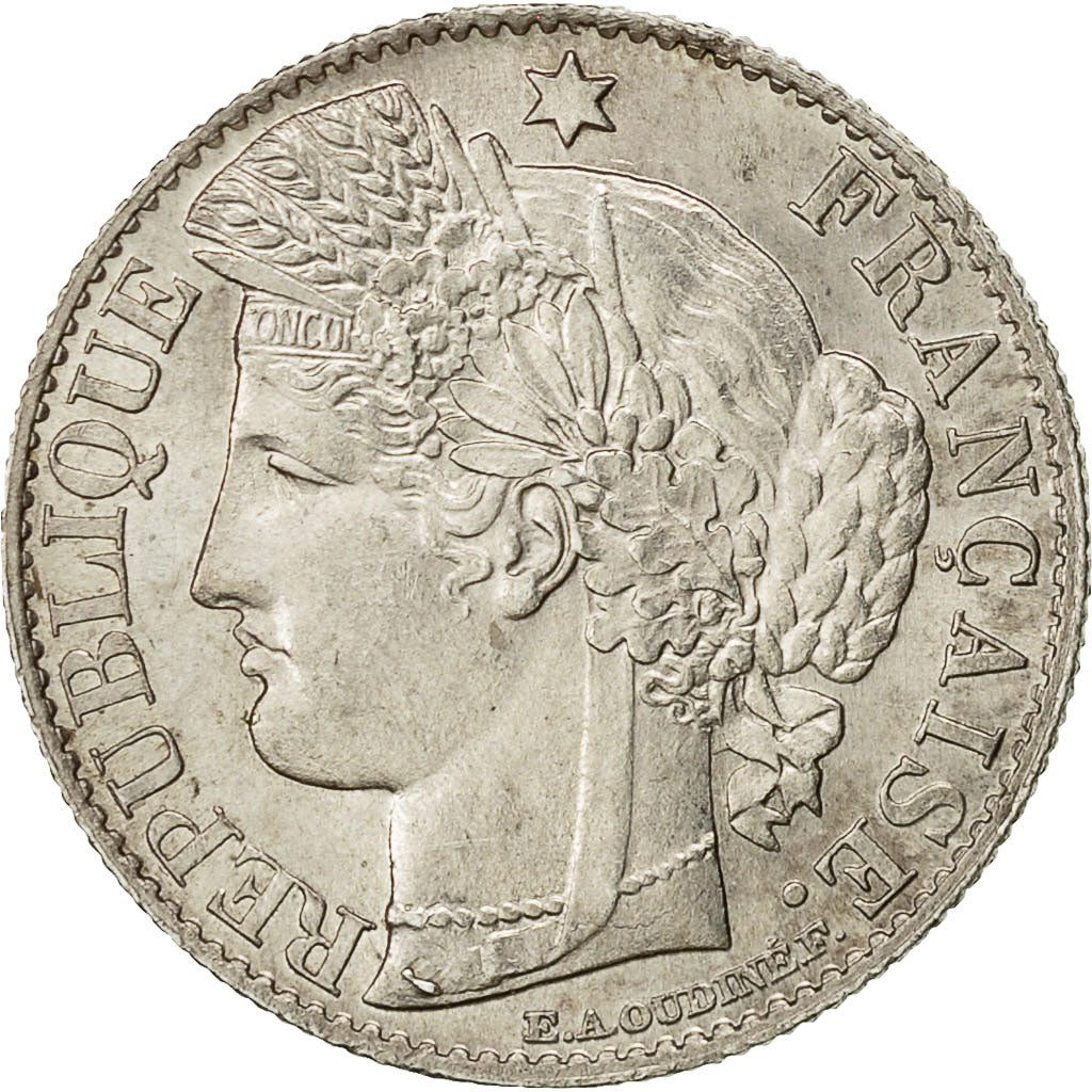 Coin, France, Cérès, 50 Centimes, 1888, Paris, MS(63), Silver, KM:834.1