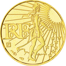 France, Semeuse, 100 Euro, 2009, MS(63), Gold, KM:1536