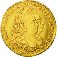 Moneta, Brasile, Maria I and Pedro III, 6400 Reis, 1784, Rio de Janeiro, BB+