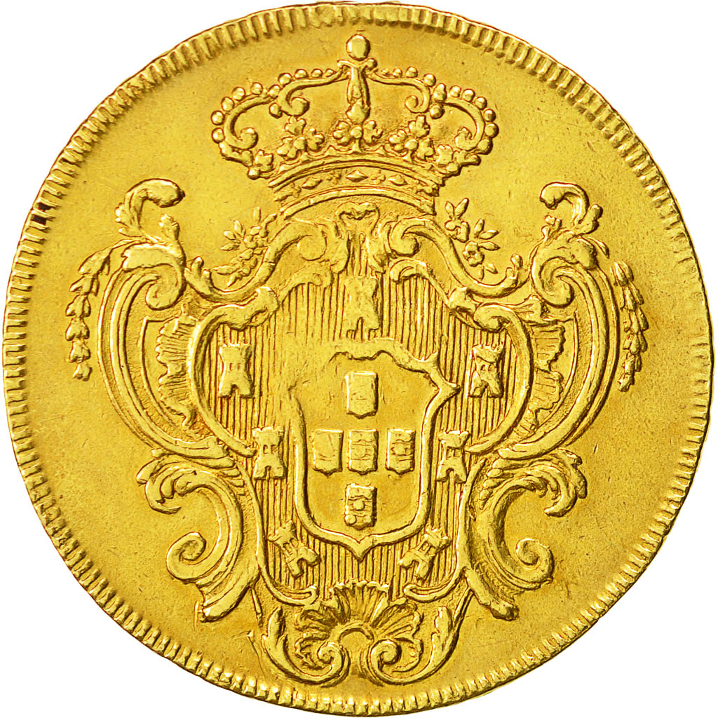 Moneta, Brasile, Maria I and Pedro III, 6400 Reis, 1784, Rio de Janeiro, BB+