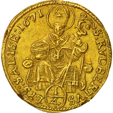 Coin, AUSTRIAN STATES, SALZBURG, Maximilian Gandolph, 1/4 Ducat, 1671