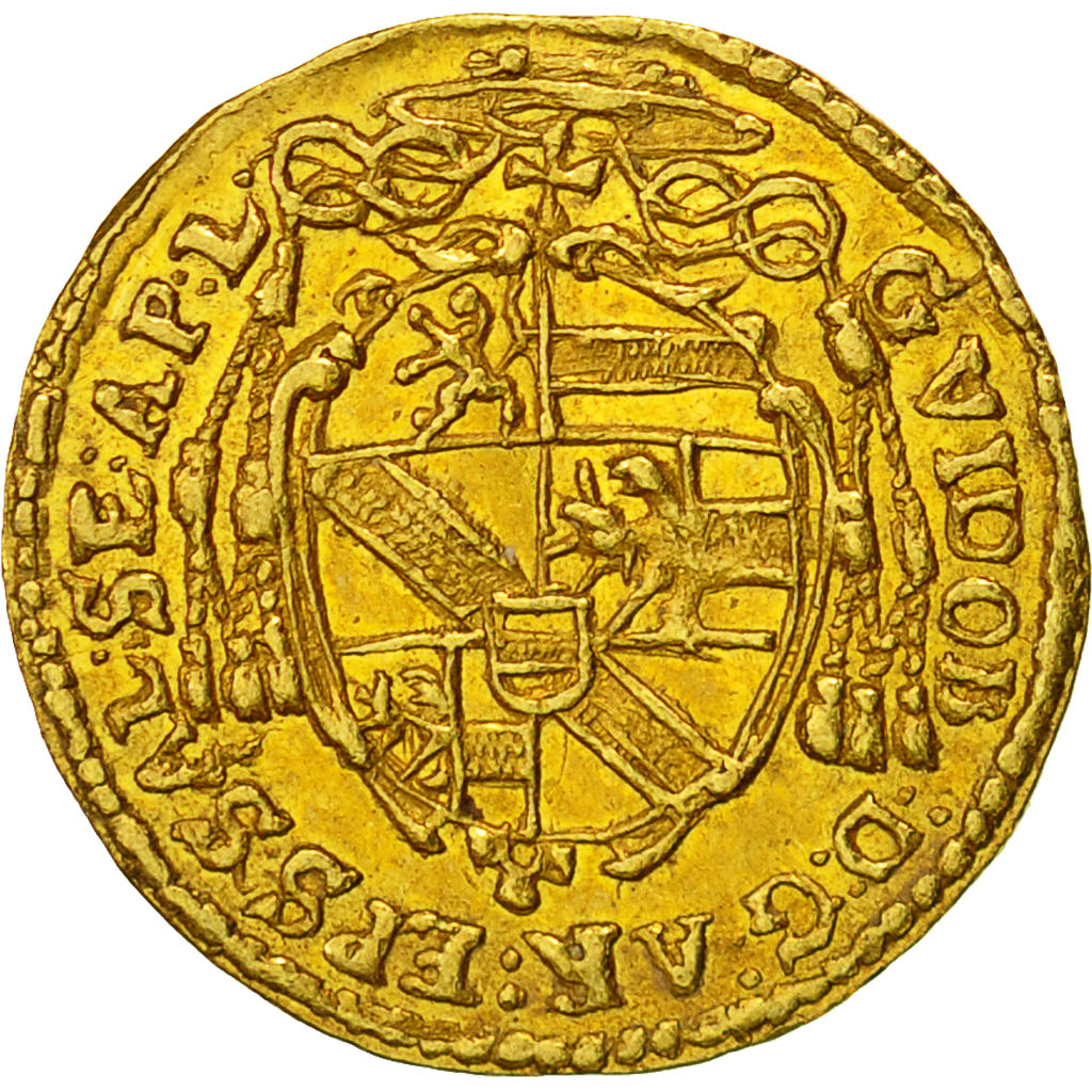 Coin, AUSTRIAN STATES, SALZBURG, Guidobald, 1/4 Ducat, 1660, AU(50-53), Gold