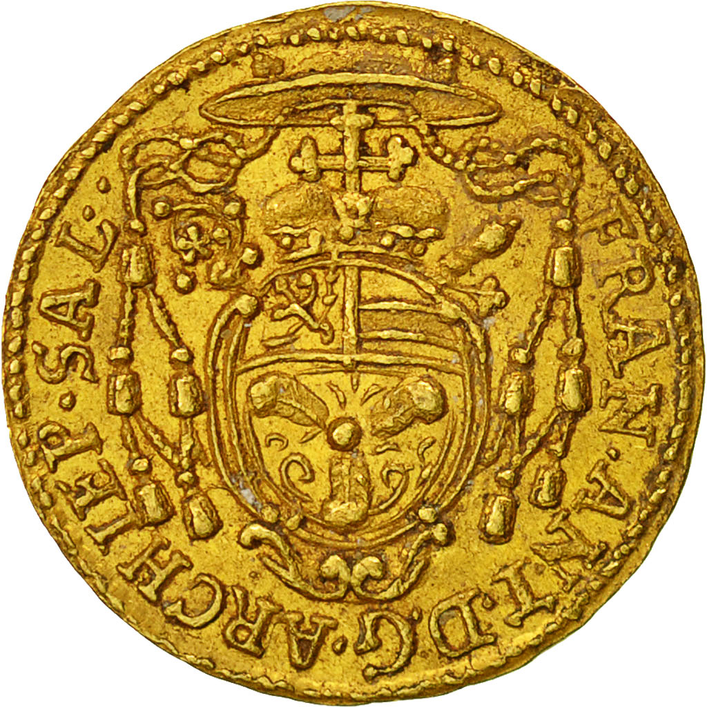 Monnaie, AUSTRIAN STATES, SALZBURG, Franz Anton, 1/4 Ducat, 1719, TTB+, Or